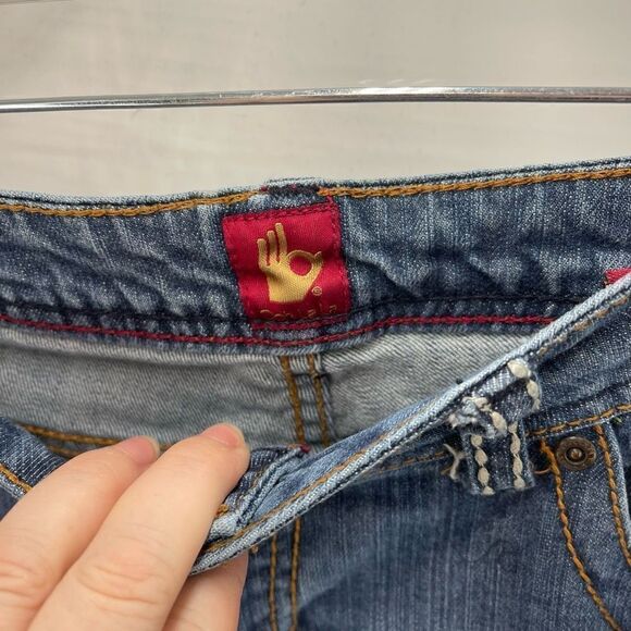 Sasson Womens Vintage Jeans Stretch Flap Pocket Tapered Leg Medium Wash Blue 10 - Picture 9 of 13